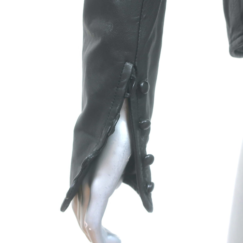 Gryphon Leather Button-Front Jacket Black Size Small