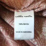 Natalie Martin Mini Dress Maggie Pink Printed Rayon Size Small Balloon Sleeve