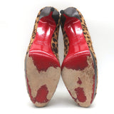 Christian Louboutin Prorata 90 Leopard Print Calf Hair Pumps Brown Size 41.5