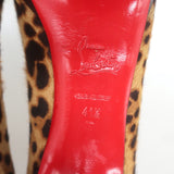Christian Louboutin Prorata 90 Leopard Print Calf Hair Pumps Brown Size 41.5