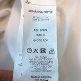 Johanna Ortiz Kyoto Ruffled Shoulder Top White Size 0 Long Sleeve Blouse