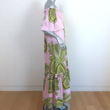 La DoubleJ Capalbio Maxi Dress Pink Big Pineapple Print Size Extra Small NEW