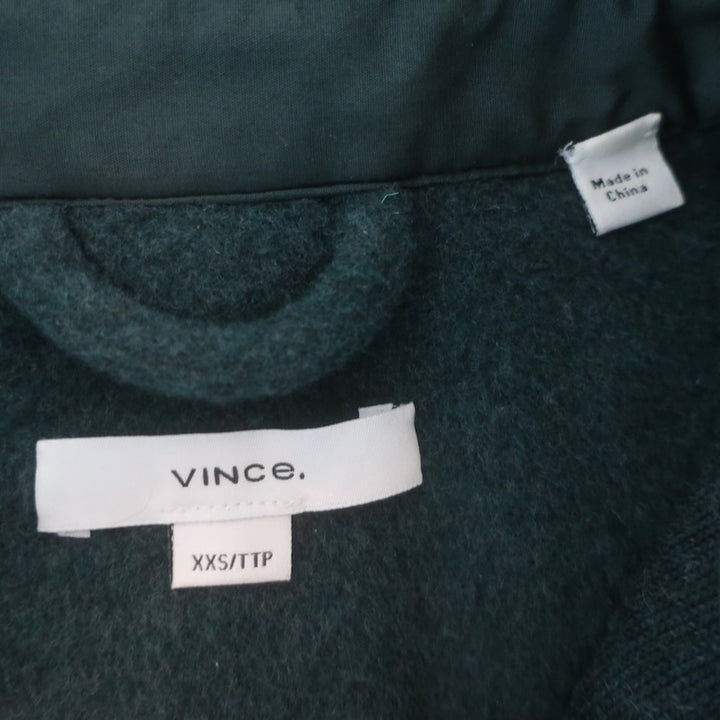 Vince Oversize Shirt Jacket Teal Felted Wool-Blend Size Extra Extra Small