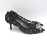 Dolce & Gabbana Bellucci Crystal-Embellished Lace Pumps Black Size 42