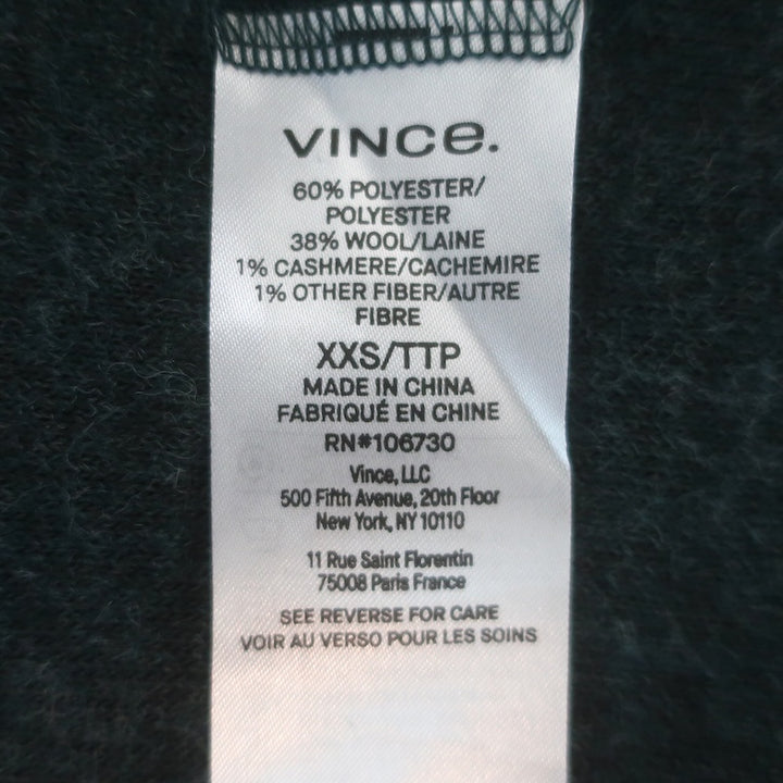 Vince Oversize Shirt Jacket Teal Felted Wool-Blend Size Extra Extra Small