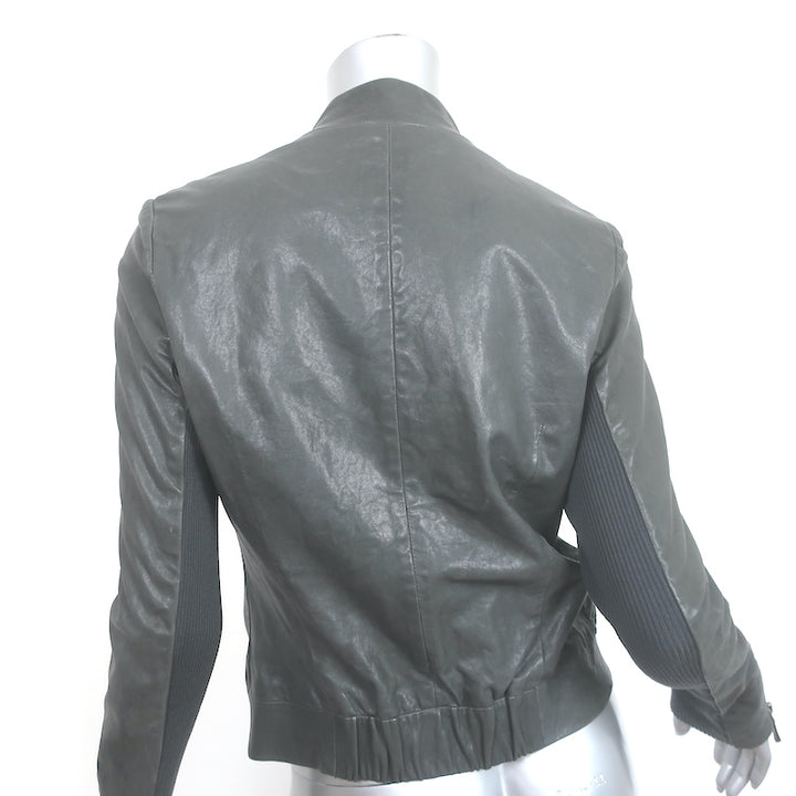 J Brand Leather Jacket Gray Size Small