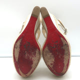 Christian Louboutin Almeria 120 Espadrille Wedge Sandals White Leather Size 37