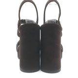Hermes Jazz 90 Platform Ankle Strap Sandals Dark Brown Suede Size 39