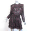 IRO Anael Ruffled Mini Dress Black/Fuchsia Lurex-Striped Silk Size 36 NEW