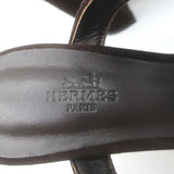 Hermes Jazz 90 Platform Ankle Strap Sandals Dark Brown Suede Size 39