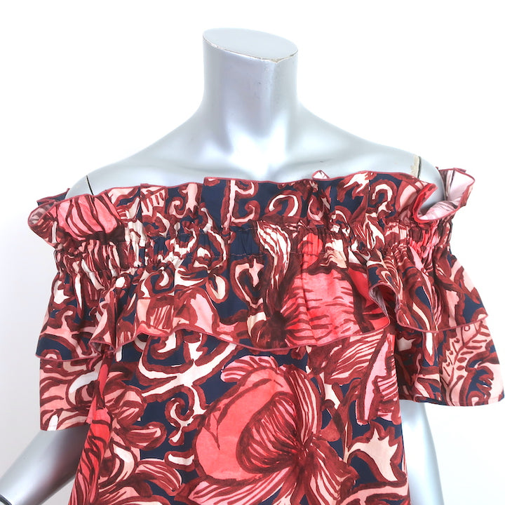 La DoubleJ Breakfast Dress Navy/Pink Floral Print Size Extra Extra Small