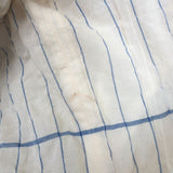 Tory Burch Off the Shoulder Cropped Top Ivory/Blue Striped Cotton Size Medium