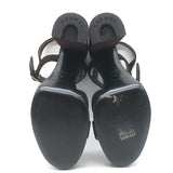 Hermes Jazz 90 Platform Ankle Strap Sandals Dark Brown Suede Size 39