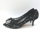 Dolce & Gabbana Bellucci Crystal-Embellished Lace Pumps Black Size 42