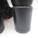 Christian Louboutin Croc Spike Studded Floral-Embroidered Boots Black Size 37.5