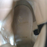 Christian Louboutin Croc Spike Studded Floral-Embroidered Boots Black Size 37.5