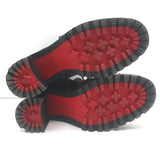 Christian Louboutin Croc Spike Studded Floral-Embroidered Boots Black Size 37.5