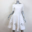 Oscar de la Renta Guipure Lace-Trimmed Dress White Stretch Knit Size Large