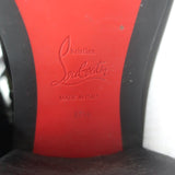 Christian Louboutin Croc Spike Studded Floral-Embroidered Boots Black Size 37.5