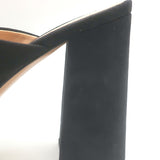 Gianvito Rossi 70 Crisscross Platform Slide Sandals Black Suede Size 39