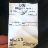 Dolce & Gabbana Ruffled Trench Coat Black Polyester Size 38 Belted Jacket