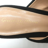 Gianvito Rossi 70 Crisscross Platform Slide Sandals Black Suede Size 39