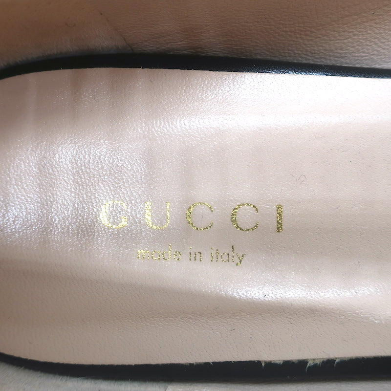 Gucci Etoile Faux Pearl &amp; Bee Embellished Velvet Loafers Black Size 38
