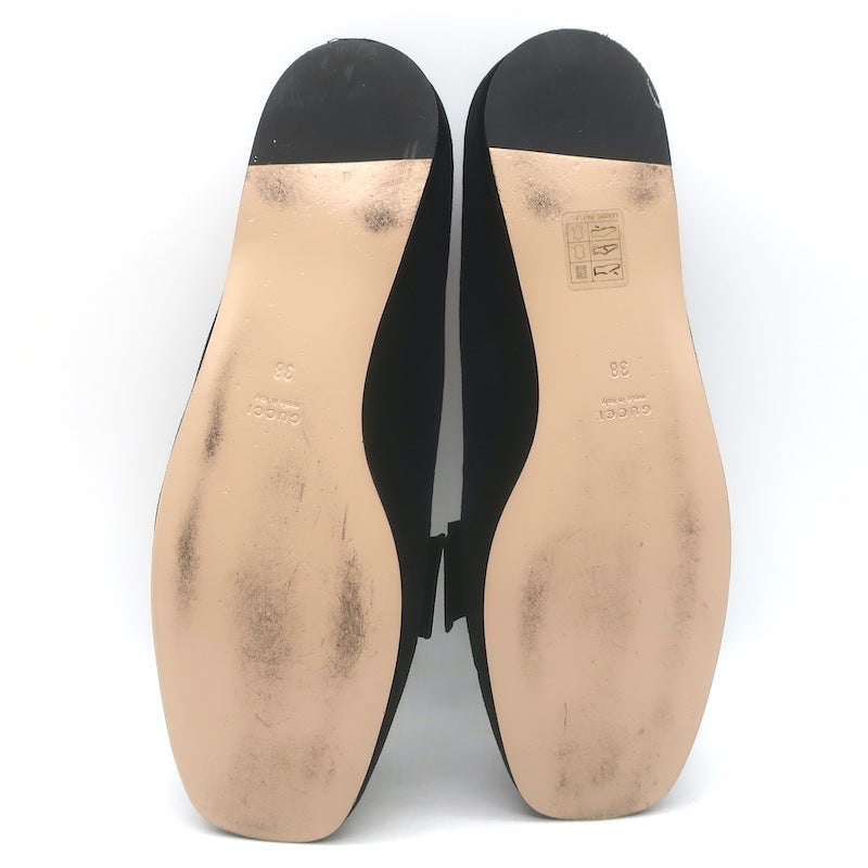Gucci Etoile Faux Pearl &amp; Bee Embellished Velvet Loafers Black Size 38