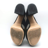 Gianvito Rossi 70 Crisscross Platform Slide Sandals Black Suede Size 39