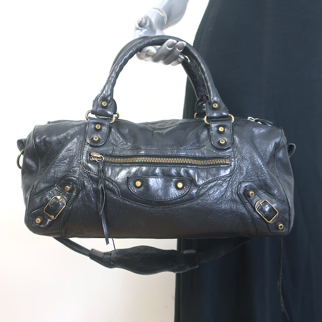 Balenciaga Twiggy Bag Black Leather – Celebrity Owned