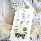Sezane Krissy Guipure Lace Mini Dress Ecru Size 34 NEW