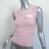 Prada Trompe L'oeil Sleeveless Sweater Top Pink Size 40