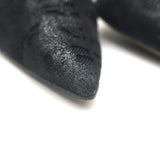 Manolo Blahnik Carolyne Metallic Laser Cut Slingback Pumps Black Size 42