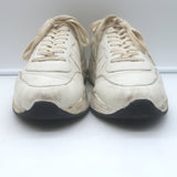 Golden Goose Running Sole Sneakers White & Silver Metallic Leather Size 38