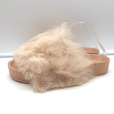 Jil Sander Toscana Shearling Slide Sandals Nude Size 39