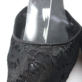 Manolo Blahnik Carolyne Metallic Laser Cut Slingback Pumps Black Size 42