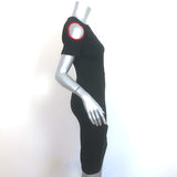 Victoria Beckham Cutout T-Shirt Dress Black Crepe Size 0 Short Sleeve Sheath