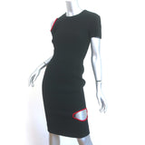 Victoria Beckham Cutout T-Shirt Dress Black Crepe Size 0 Short Sleeve Sheath