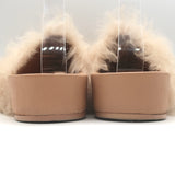 Jil Sander Toscana Shearling Slide Sandals Nude Size 39