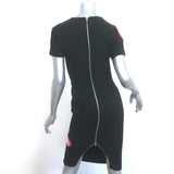Victoria Beckham Cutout T-Shirt Dress Black Crepe Size 0 Short Sleeve Sheath
