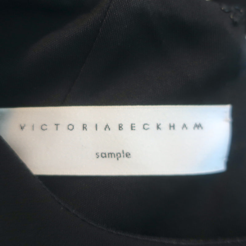 Victoria Beckham Cutout T-Shirt Dress Black Crepe Size 0 Short Sleeve Sheath