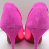 Christian Louboutin Galativi Pointed Toe Pumps Hot Pink Suede & Mesh Size 37.5