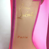 Christian Louboutin Galativi Pointed Toe Pumps Hot Pink Suede & Mesh Size 37.5