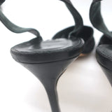 Manolo Blahnik Carolyne Metallic Laser Cut Slingback Pumps Black Size 42