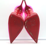 Christian Louboutin Galativi Pointed Toe Pumps Hot Pink Suede & Mesh Size 37.5