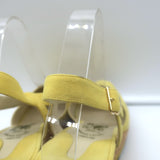 Salvatore Ferragamo Ida Cork Platform Wedge Sandals Yellow Suede Size 38.5