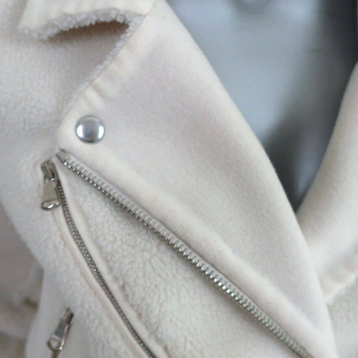 3.1 Phillip Lim Sherpa Biker Jacket Cream Size 6