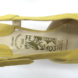 Salvatore Ferragamo Ida Cork Platform Wedge Sandals Yellow Suede Size 38.5