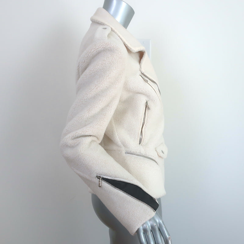 3.1 Phillip Lim Sherpa Biker Jacket Cream Size 6