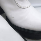 Gianvito Rossi Martis Platform Combat Boots White Leather Size 37.5